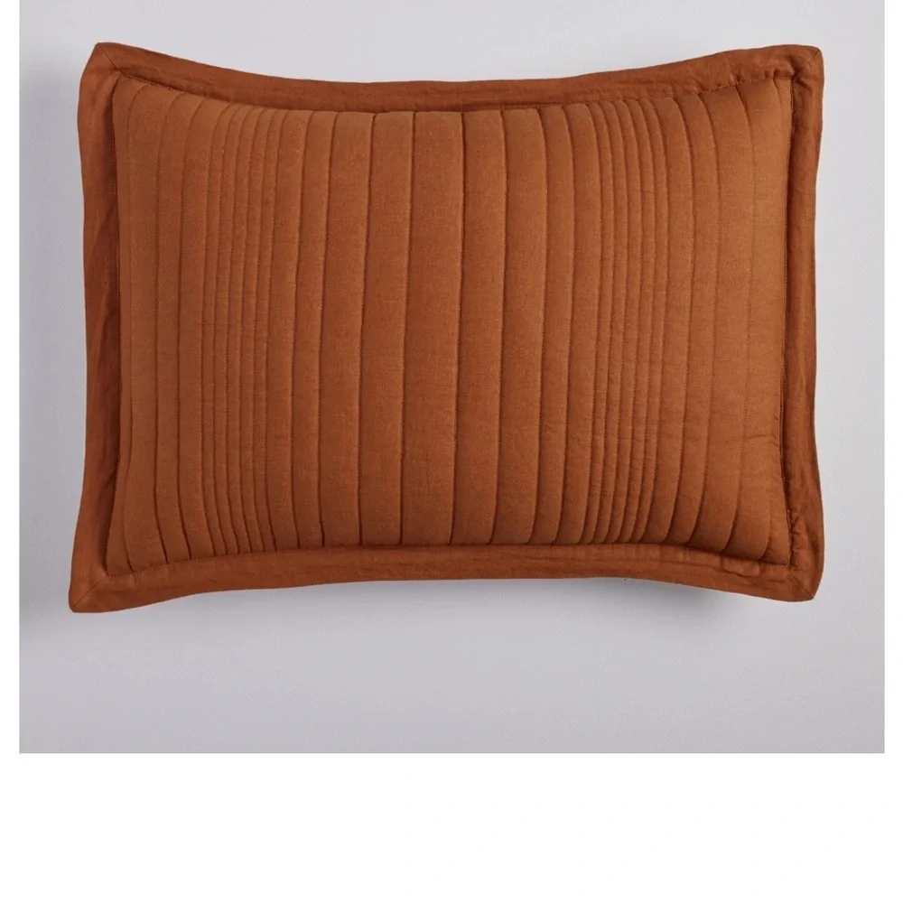🆕West Elm European Linen Linework Sham